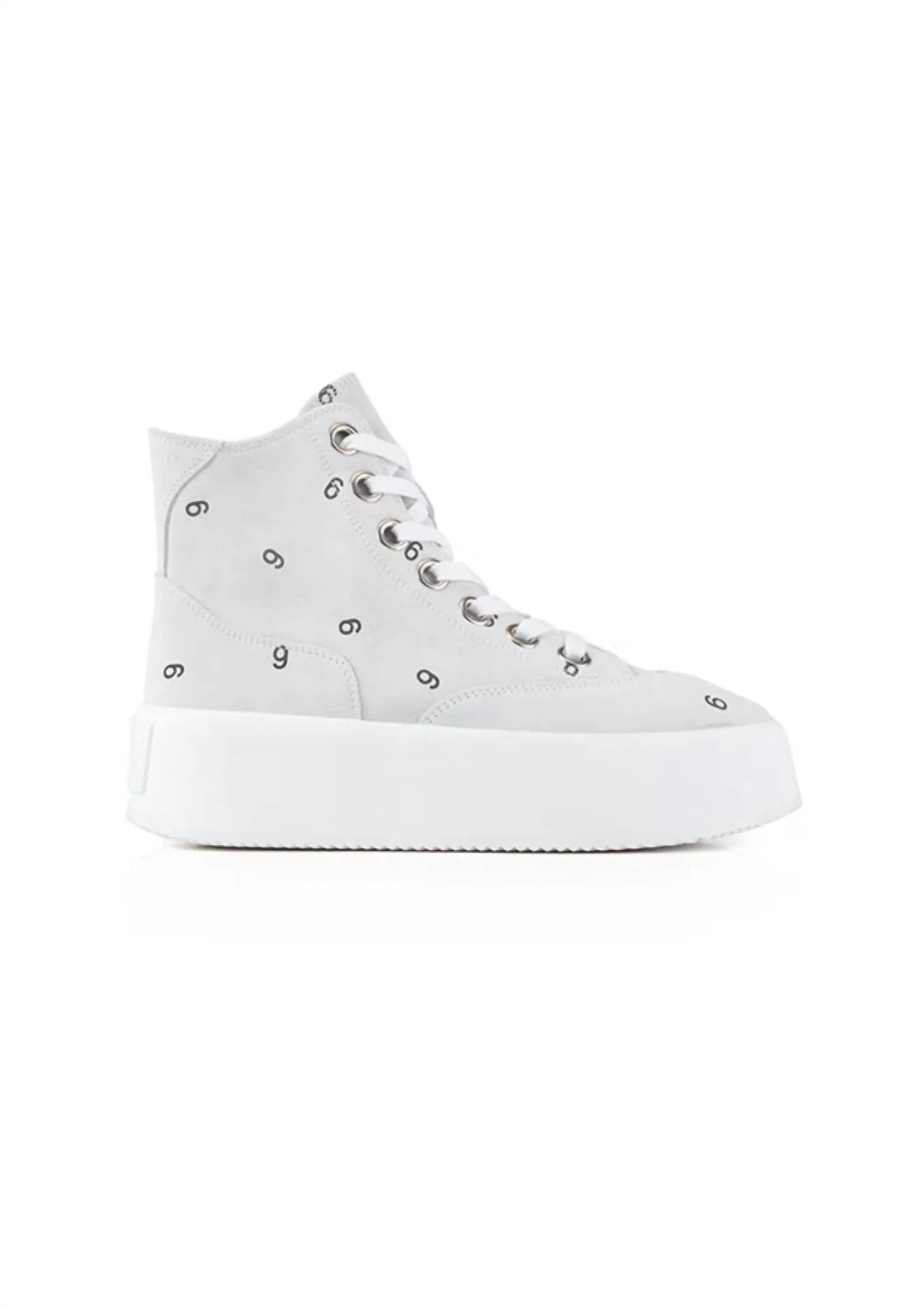 Women's 6 High Top Platform Sneaker Shoes In White