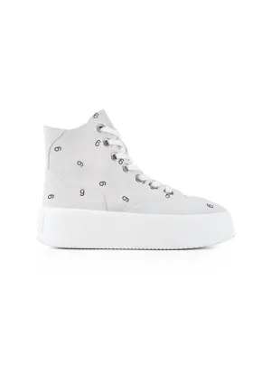 Women's 6 High Top Platform Sneaker Shoes In White
