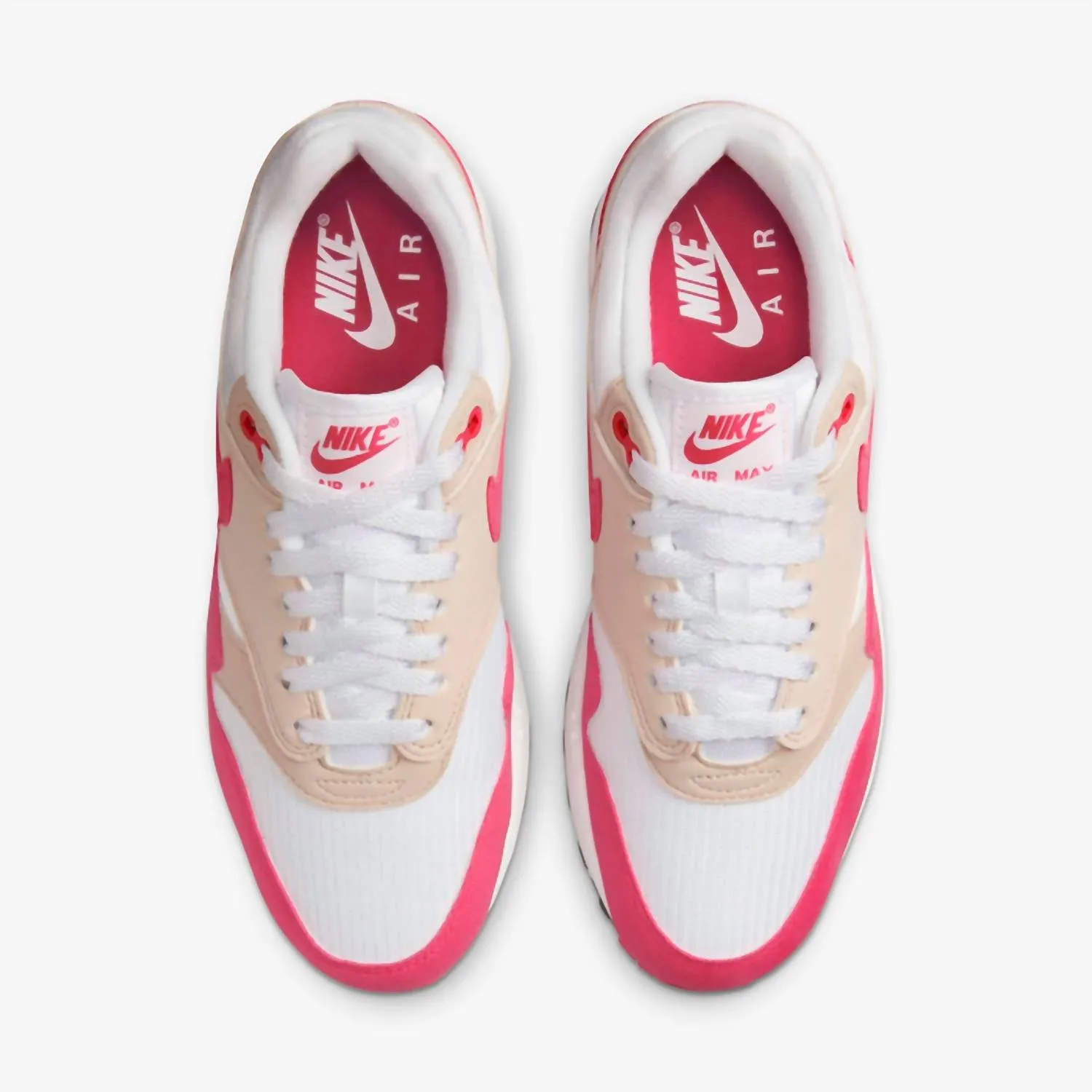 Women's Air Max 1 Sneaker In White/light Orewood Brown/black/aster Pink