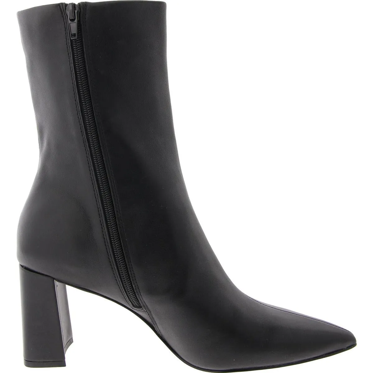 Womens Block Heel Pointed Toe Mid-Calf Boots