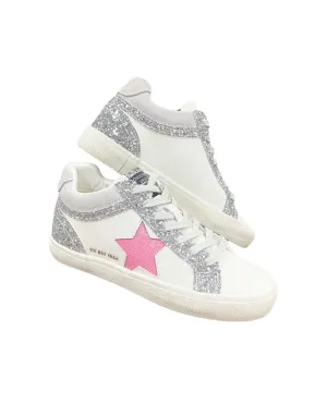 Women's Bounce High Top Sneaker In White/glitter Multi