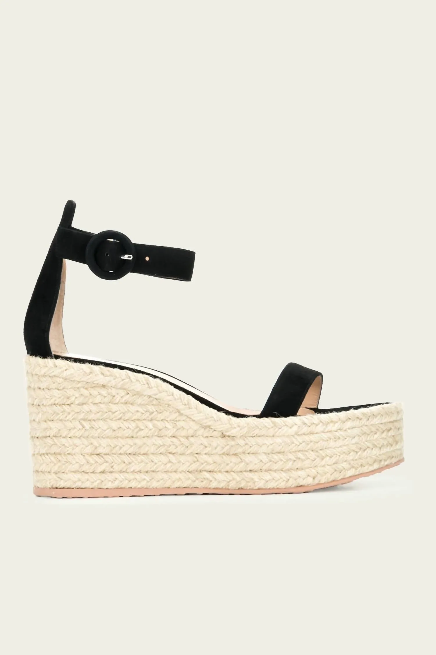 Women's Braided Suede Platform Sandals In Black Natural