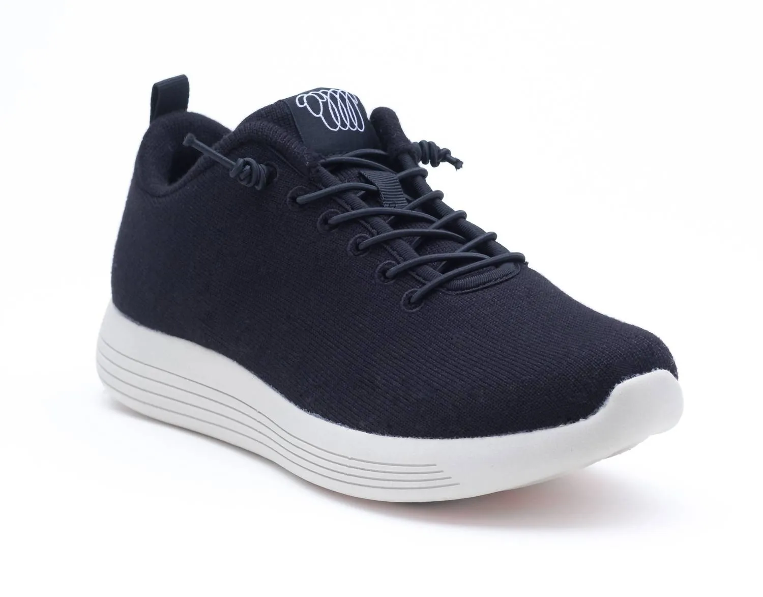 Women's Cheviot Sneaker In Black Merino Wool
