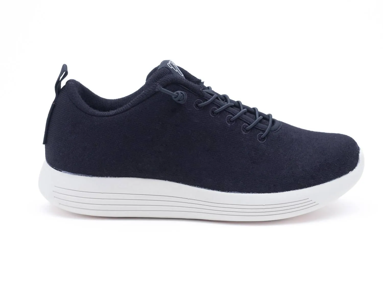 Women's Cheviot Sneaker In Black Merino Wool