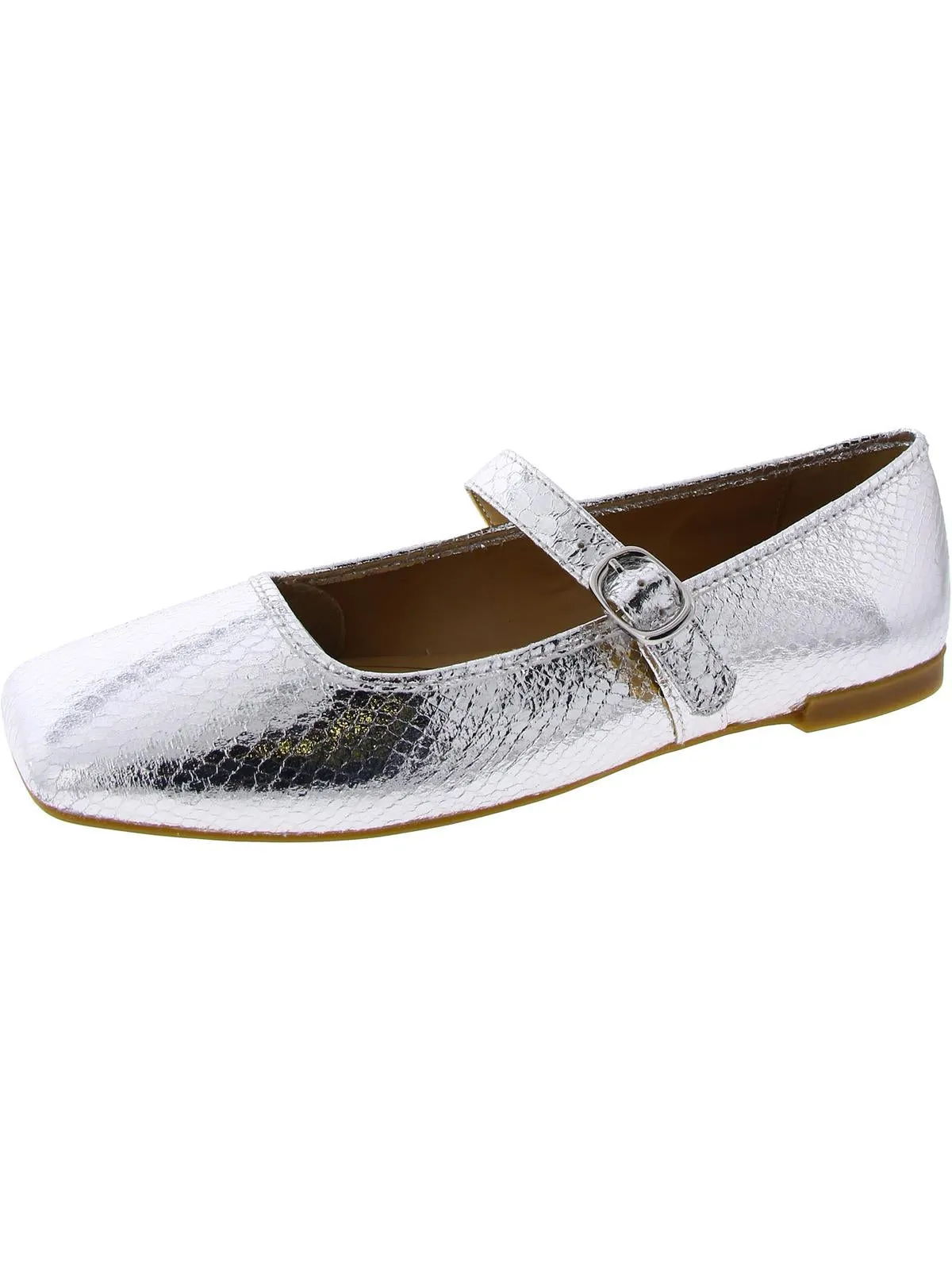Womens Cushioned Footbed Square Toe Ballet Flats