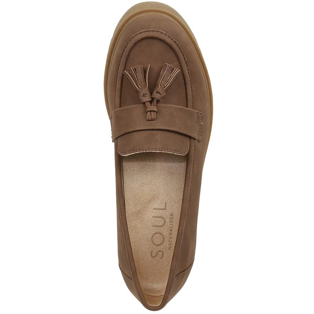 Womens Faux Leather Slip-On Loafers