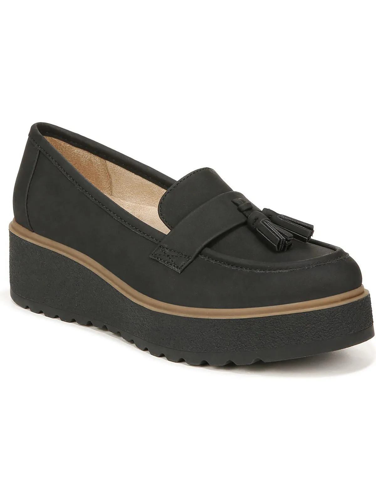 Womens Faux Leather Slip-On Loafers