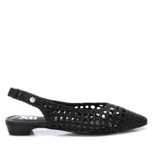 Women's Flat Ballerina Shoes In Black