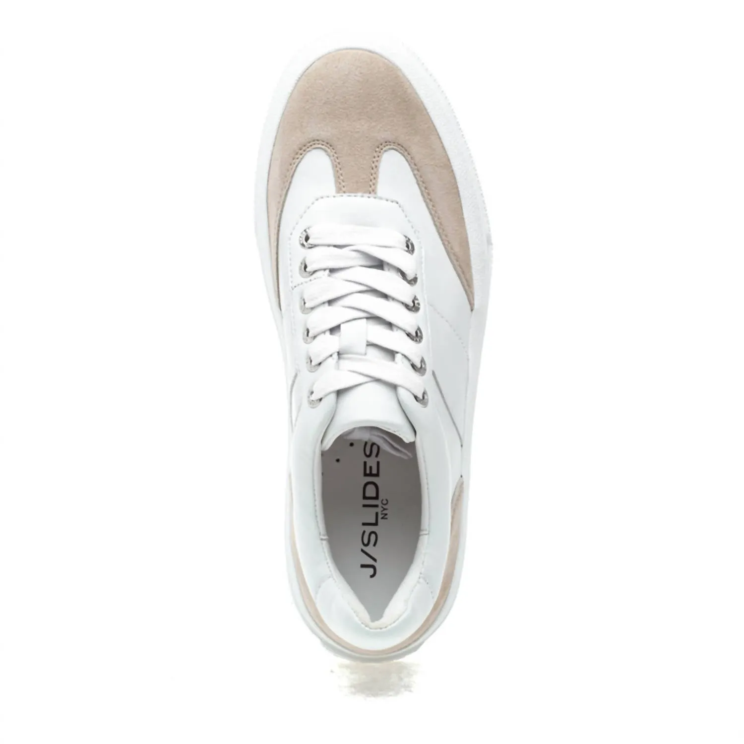 Women's Gabbie Nappa Suede Sneaker In White/sand