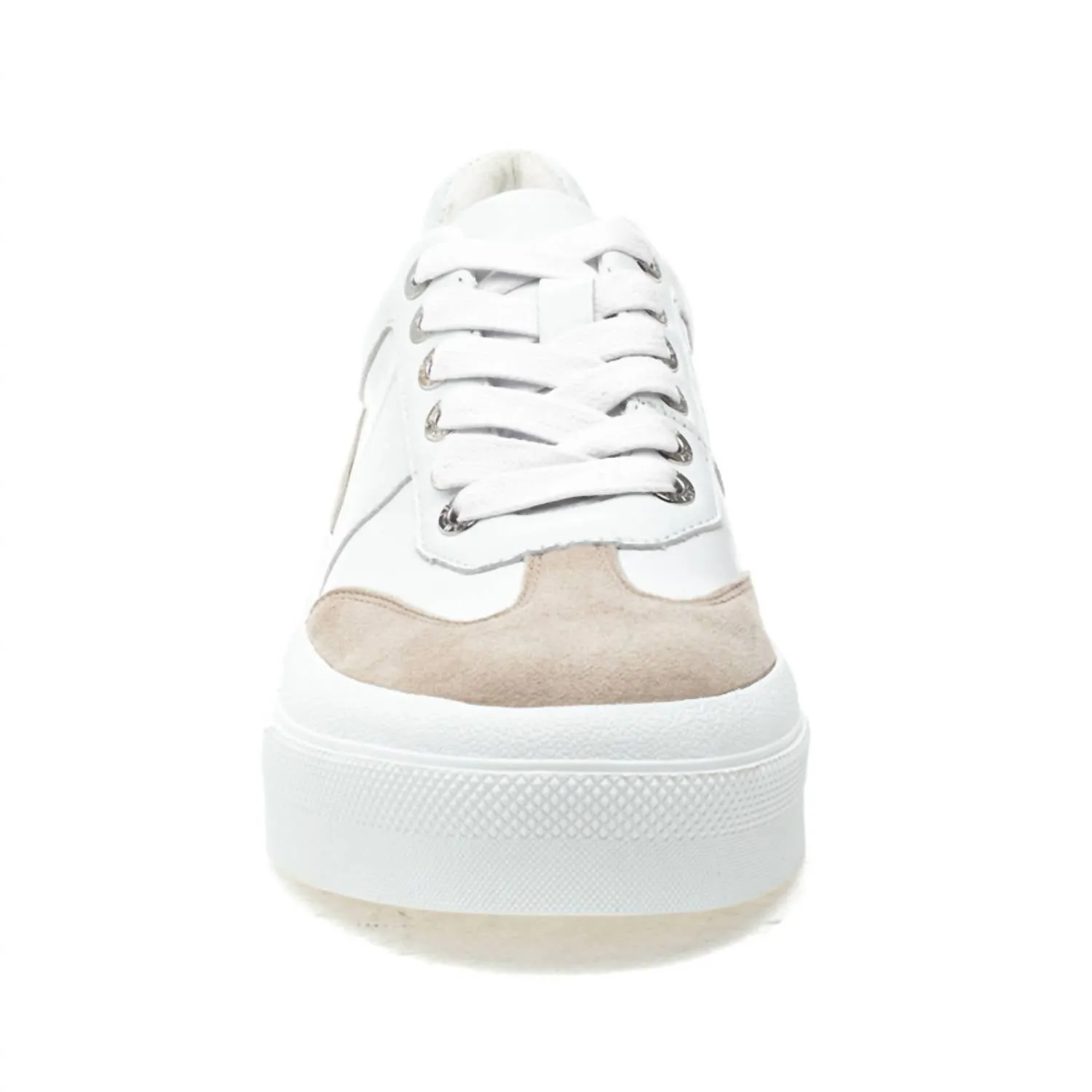Women's Gabbie Nappa Suede Sneaker In White/sand