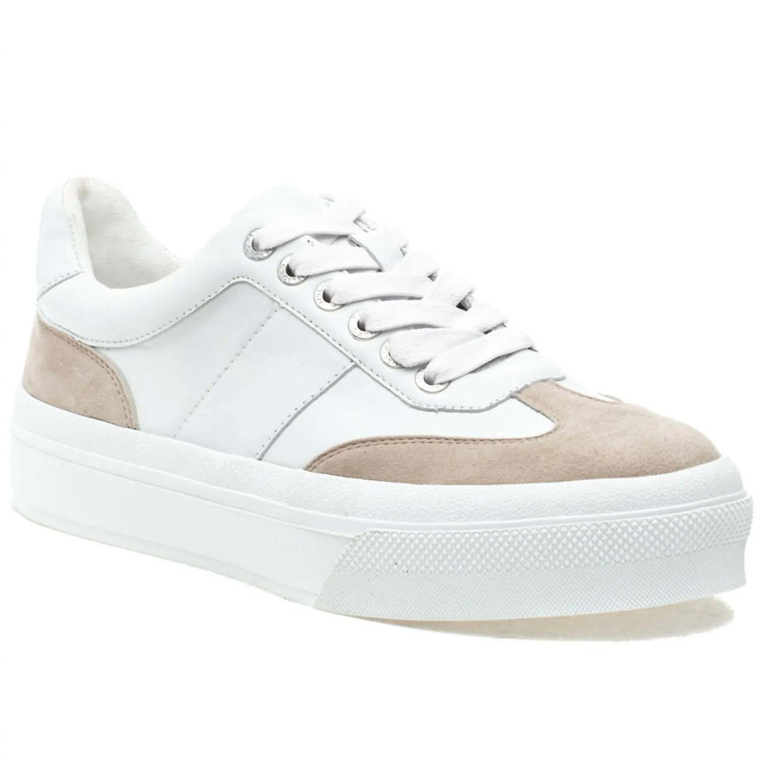 Women's Gabbie Nappa Suede Sneaker In White/sand
