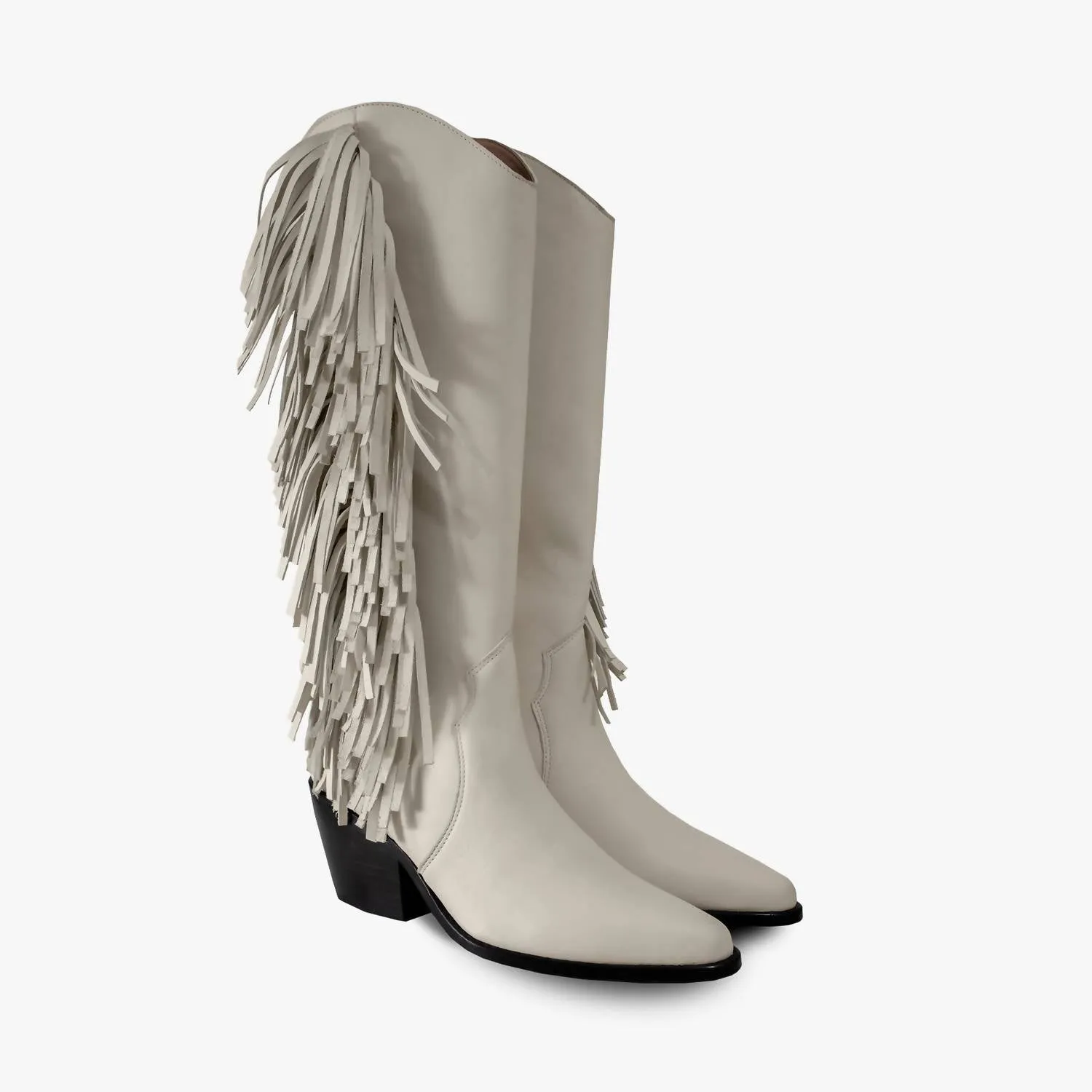 Women's Knee-High Premium Leather Ely Boots In White
