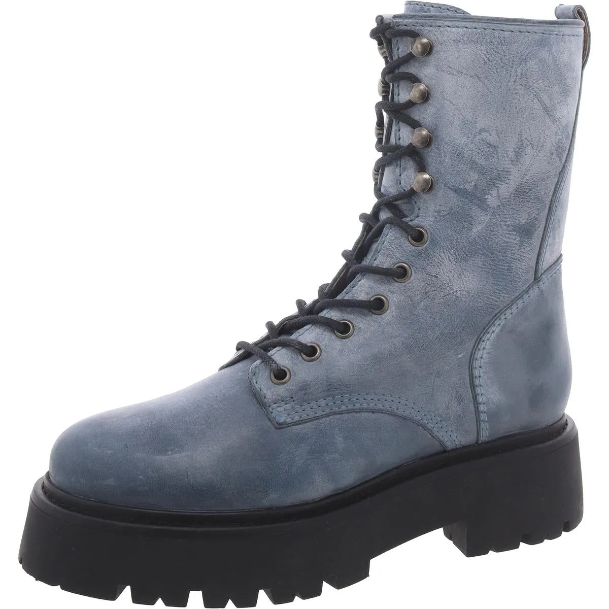 Womens Leather Ankle Combat & Lace-Up Boots