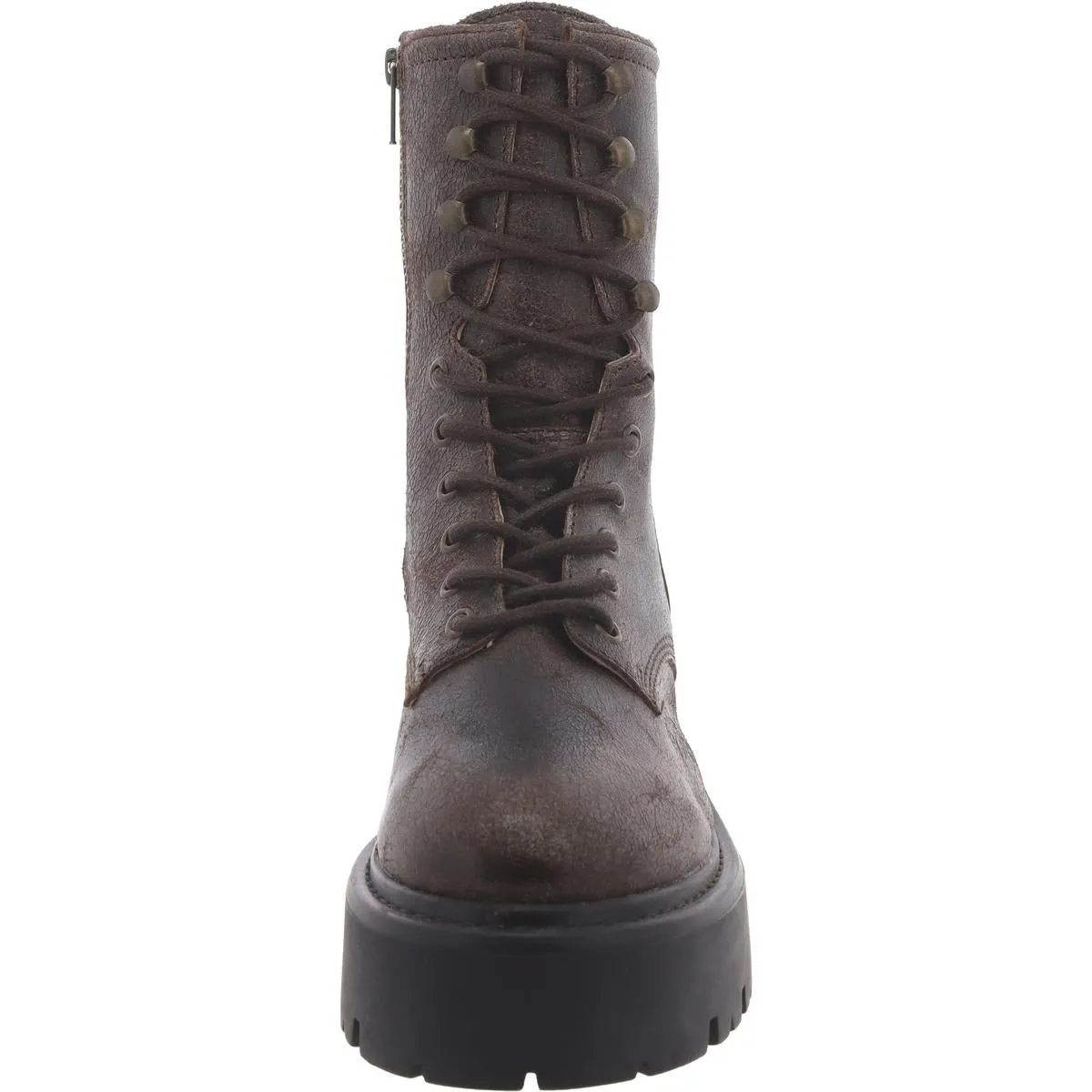 Womens Leather Ankle Combat & Lace-Up Boots