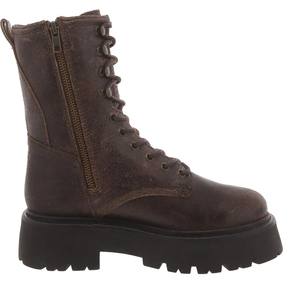 Womens Leather Ankle Combat & Lace-Up Boots