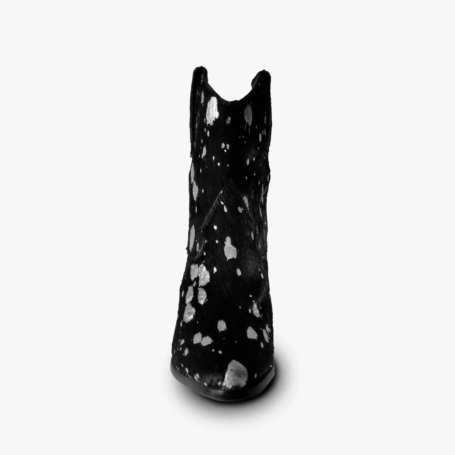 Women's Leather Western Calf Boots In Black