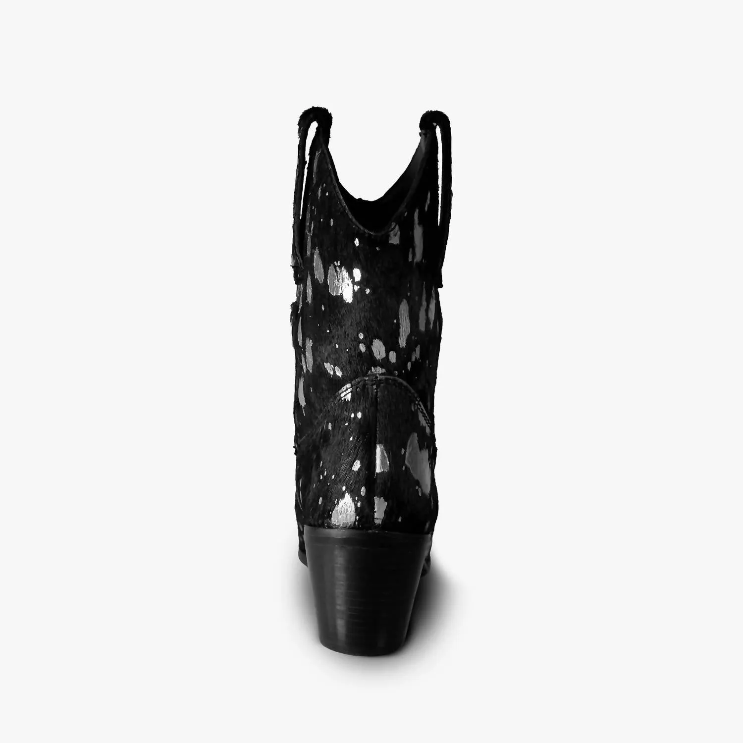 Women's Leather Western Calf Boots In Black