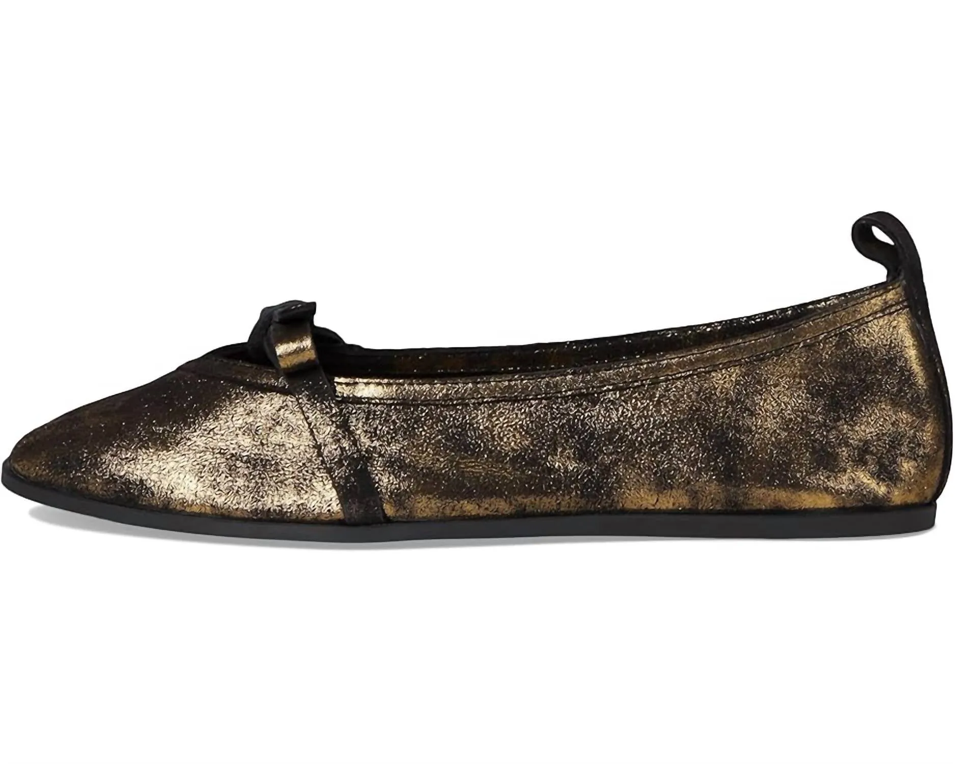 Women's Mania Bow Flat In Bronze Age Metallic