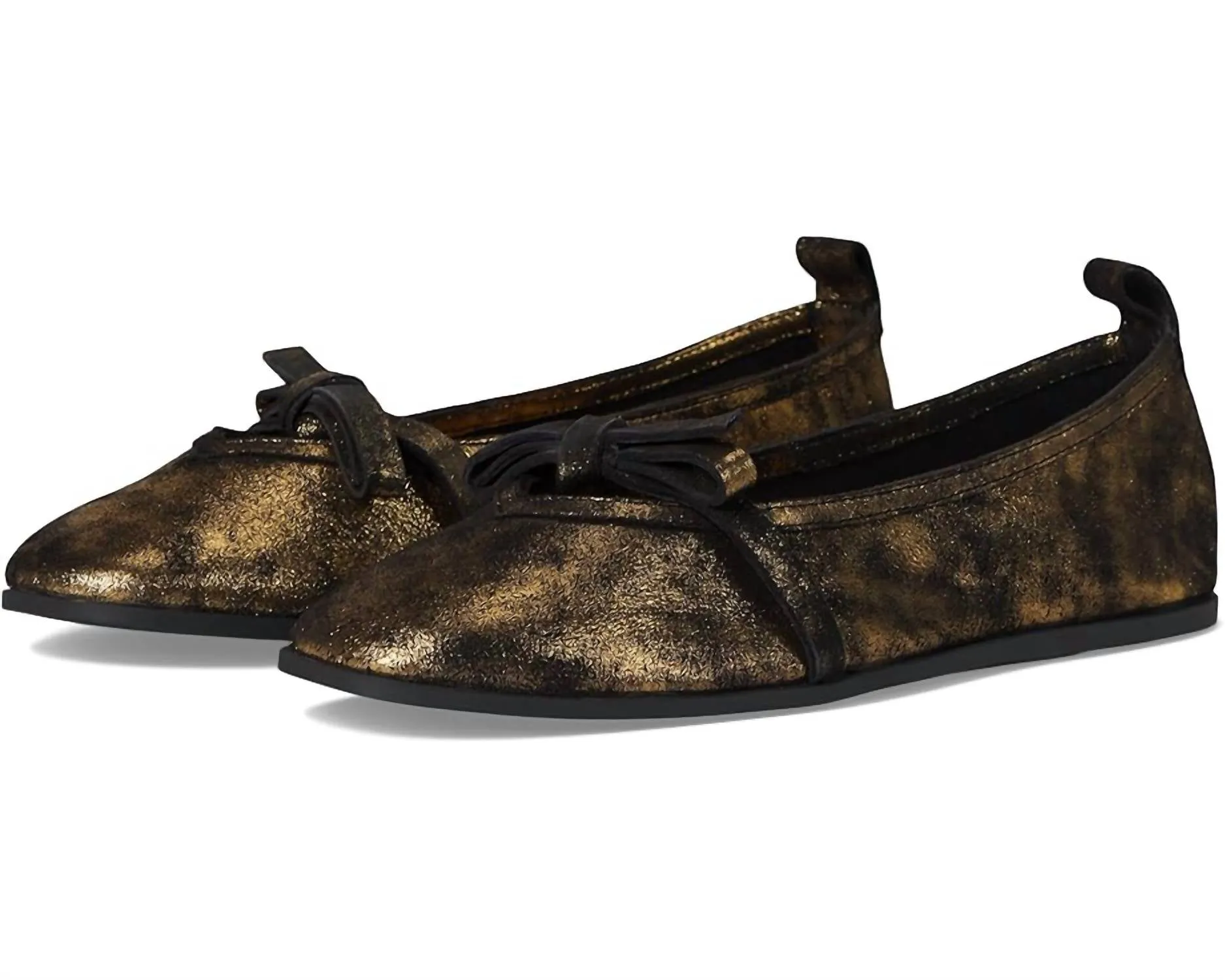 Women's Mania Bow Flat In Bronze Age Metallic