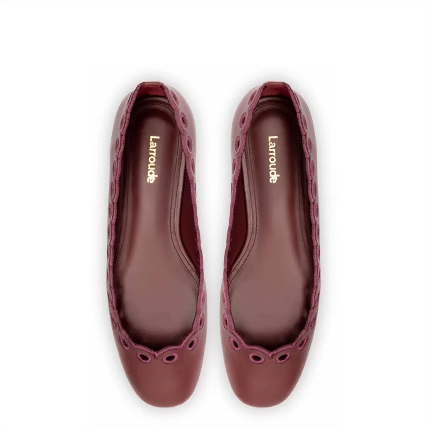 Women's Meghan Broderie Flat Shoes In Burgundy