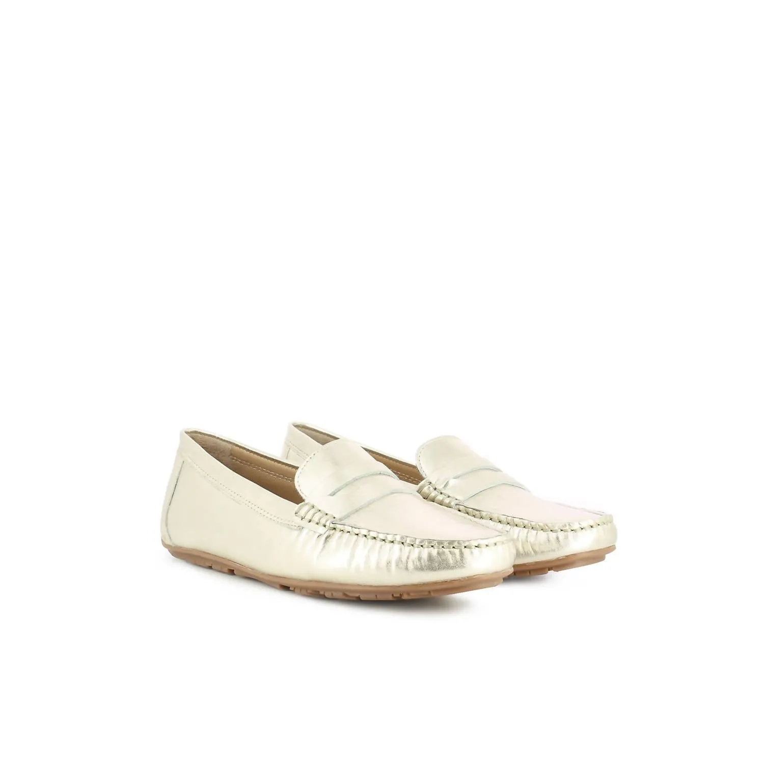 Women's Penny Loafer In Gold Dust