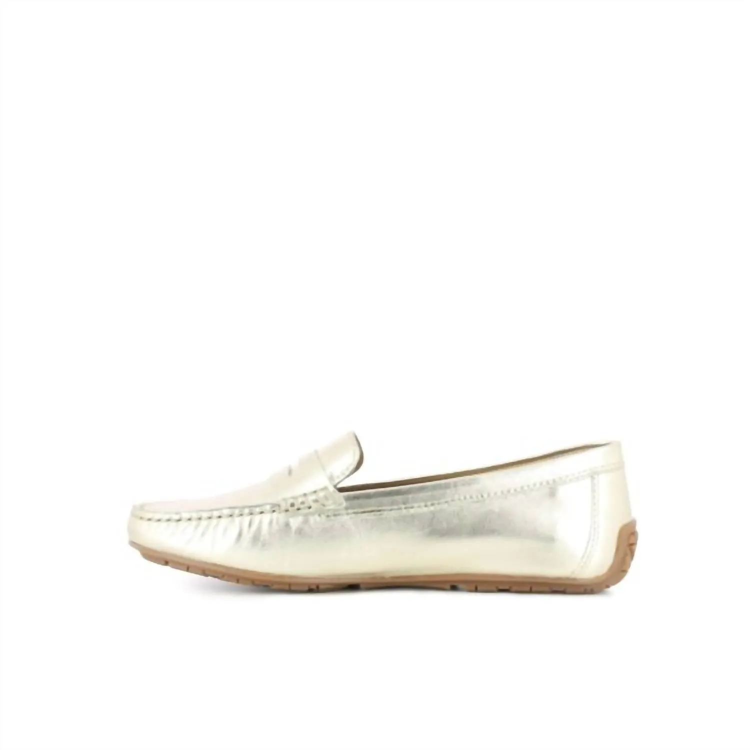 Women's Penny Loafer In Gold Dust