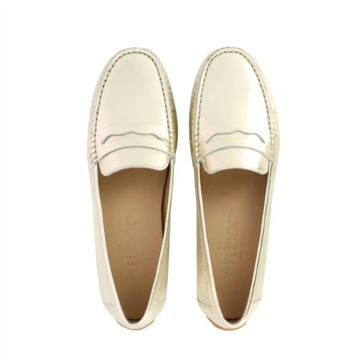Women's Penny Loafer In Gold Dust