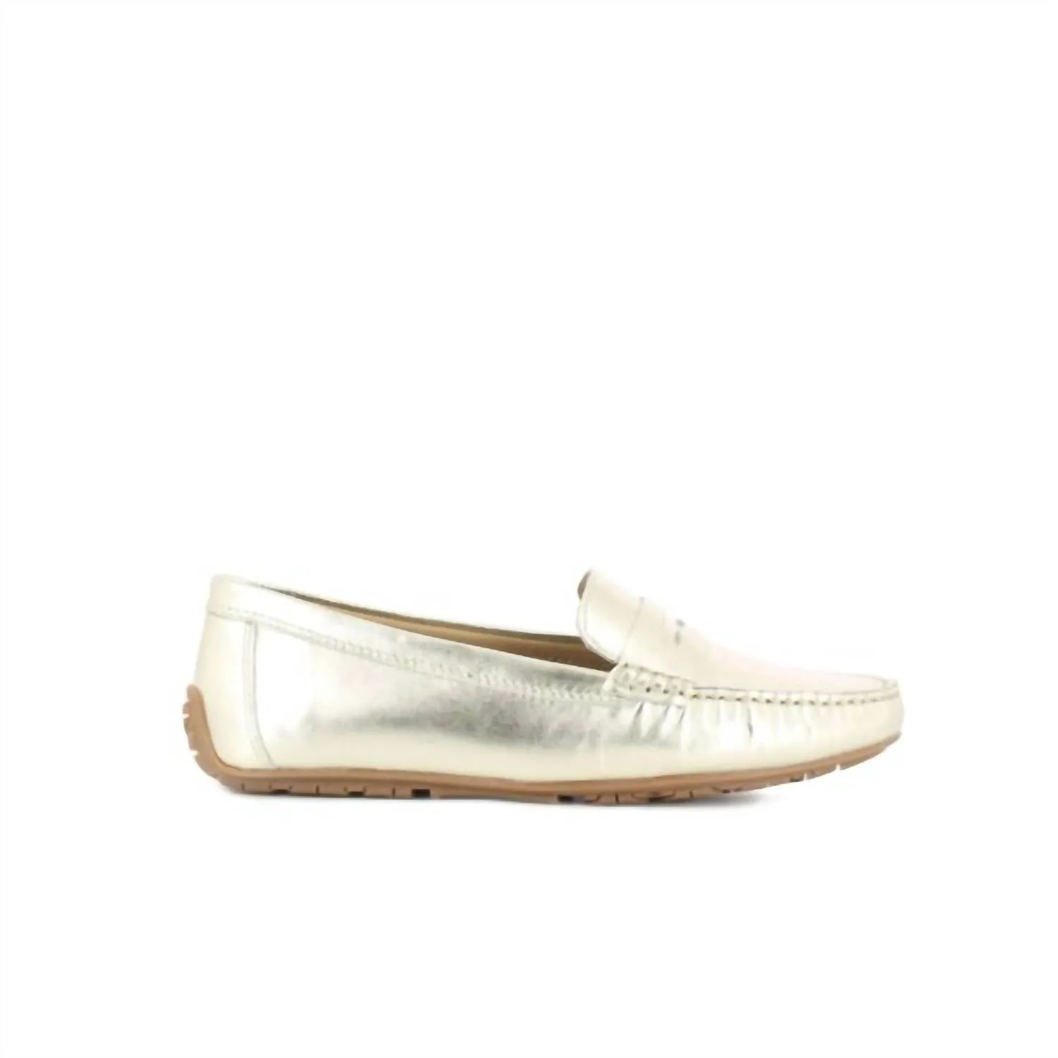Women's Penny Loafer In Gold Dust