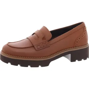 Womens Solid Leather Loafers