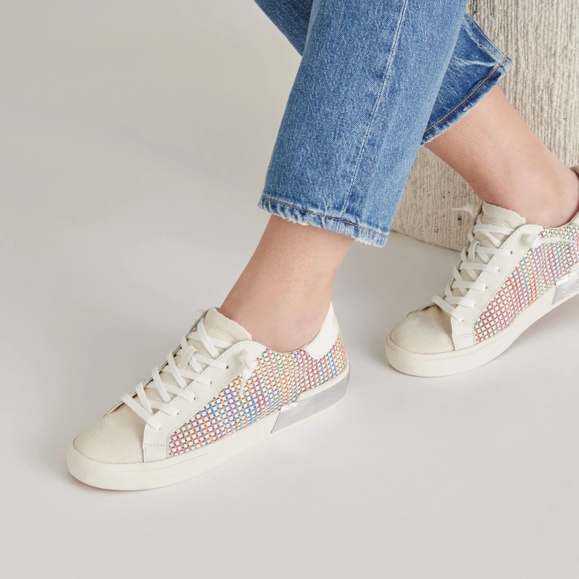 Zina Pride Sneakers White Multi Raffia